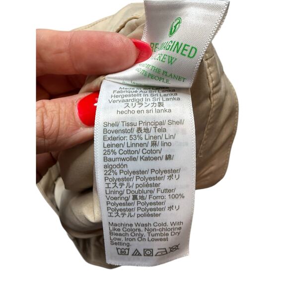 J.Crew Factory Linen-Blend Structured Short Women 14 Beige Neutral Coastal - Picture 8 of 8